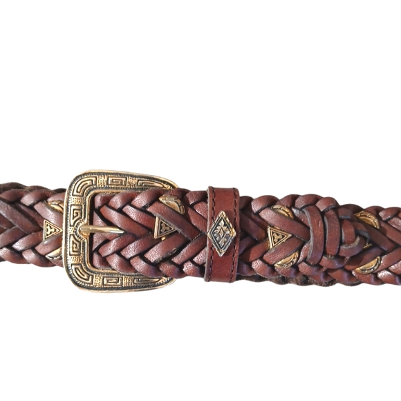 Two Genuine Leather Brown Western Belts Women's size M-L 31-35 in waist - Picture 3 of 11